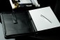 Preview: RV-Schreibmappe DIN A4 mit iPad Fach PREMIUM LEDER BOXCALF schwarz (glatt)