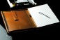 Preview: Reißverschluss Schreibmappe DIN A4 mit iPad Fach PREMIUM LEDER BOXCALF cuoiobraun (glatt)