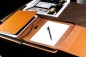 Preview: RV-Schreibmappe DIN A5 mit herausnehmbarem Tablethalter PREMIUM LEDER BOXCALF cuoiobraun (glatt)