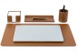 Preview: Schreibunterlage "Sekretär" 33 x 50 cm PREMIUM LEDER BOXCALF cuoiobraun (glatt)