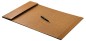Preview: Schreibunterlage 65x45 mit Klappleiste inkl. Block + Kalender 25/26 PREMIUM LEDER BOXCALF cuoiobraun (glatt)