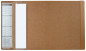 Preview: Schreibunterlage 65x45 mit Klappleiste inkl. Block + Kalender 2026/2027 PREMIUM LEDER BOXCALF cuoiobraun (glatt)