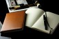 Preview: Notizbuch DIN A5 schmal (gebunden) PREMIUM LEDER BOXCALF cuoiobraun (glatt)