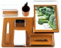 Preview: Schreibtisch Set "OXFORD" 8-teilig PREMIUM LEDER BOXCALF cuoiobraun (glatt)