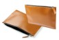Preview: Pouch - Zipper Tasche - Banktasche PREMIUM LEDER BOXCALF cuiobraun (glatt)