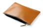 Preview: Pouch - Zipper Tasche - Banktasche PREMIUM LEDER BOXCALF cuiobraun (glatt)