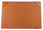 Preview: Schreibunterlage mit 4 Ecken + Papierblock PREMIUM LEDER BOXCALF cuoiobraun (glatt)