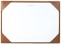 Preview: Schreibunterlage mit 4 Ecken + Papierblock PREMIUM LEDER BOXCALF cuoiobraun (glatt)
