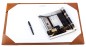 Preview: Schreibunterlage mit 4 Ecken + Papierblock PREMIUM LEDER BOXCALF cuoiobraun (glatt)