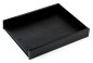 Preview: Briefablagekasten für A4 - ACRYL schwarz Kombination mit PREMIUM LEDER BOXCALF schwarz (glatt)