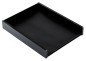 Preview: Briefablagekasten für A4 - ACRYL schwarz Kombination mit PREMIUM LEDER BOXCALF schwarz (glatt)
