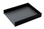 Preview: Briefablagekasten für A4 - ACRYL schwarz Kombination mit PREMIUM LEDER BOXCALF grau (glatt)