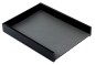 Preview: Briefablagekasten für A4 - ACRYL schwarz Kombination mit PREMIUM LEDER BOXCALF grau (glatt)