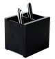 Preview: Stifteköcher DUO - ACRYL schwarz Kombination mit PREMIUM LEDER BOXCALF schwarz (glatt)
