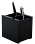 Preview: Stifteköcher DUO - ACRYL schwarz Kombination mit PREMIUM LEDER BOXCALF schwarz (glatt)