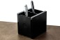 Preview: Stifteköcher DUO - ACRYL schwarz Kombination mit PREMIUM LEDER BOXCALF schwarz (glatt)