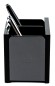 Preview: Stifteköcher DUO - ACRYL schwarz Kombination mit PREMIUM LEDER BOXCALF grau (glatt)