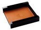 Preview: Haftnotiz Post It Spender - ACRYL schwarz Kombination mit PREMIUM LEDER BOXCALF hellbraun (glatt)