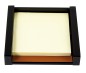 Preview: Haftnotiz Post It Spender - ACRYL schwarz Kombination mit PREMIUM LEDER BOXCALF hellbraun (glatt)