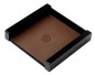 Preview: Haftnotiz Post It Spender - ACRYL schwarz Kombination mit PREMIUM LEDER BOXCALF dunkelbraun (glatt)