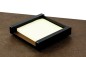 Preview: Haftnotiz Post It Spender - ACRYL schwarz Kombination mit PREMIUM LEDER BOXCALF dunkelbraun (glatt)