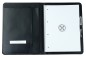 Preview: Schreibmappe DIN A4 mit Collegeblock PREMIUM LEDER BOXCALF schwarz (glatt)