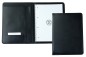 Preview: Schreibmappe DIN A4 mit Collegeblock PREMIUM LEDER BOXCALF schwarz (glatt)