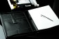 Preview: RV-Schreibmappe DIN A4 mit iPad Fach PREMIUM LEDER SOFT GRAIN schwarz (genarbt)