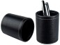 Preview: Stifteköcher PREMIUM LEDER SOFT GRAIN schwarz (genarbt)