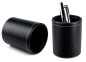 Preview: Stifteköcher PREMIUM LEDER SOFT GRAIN schwarz (genarbt)