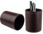 Preview: Stifteköcher PREMIUM LEDER SOFT GRAIN dunkelbraun (genarbt)