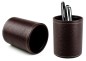 Preview: Stifteköcher PREMIUM LEDER SOFT GRAIN dunkelbraun (genarbt)