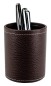 Preview: Stifteköcher PREMIUM LEDER SOFT GRAIN dunkelbraun (genarbt)
