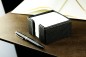 Preview: Zettelkasten PREMIUM LEDER SOFT GRAIN schwarz (genarbt)