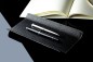 Preview: Federschale PREMIUM LEDER SOFT GRAIN schwarz (genarbt)