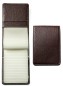 Preview: Reporterblock cirka DIN A6 PREMIUM LEDER SOFT GRAIN dunkelbraun (genarbt)