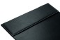 Preview: Schreibunterlage 65x45 mit Klappleiste inkl. Block + Kalender 25/26 PREMIUM LEDER SOFT GRAIN schwarz (genarbt)