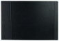 Preview: Schreibunterlage 65x45 mit Klappleiste inkl. Block + Kalender 2026/2027 PREMIUM LEDER SOFT GRAIN schwarz (genarbt)