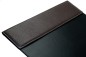 Preview: Schreibunterlage 65x45 mit Klappleiste inkl. Block + Kalender 25/26 PREMIUM LEDER SOFT GRAIN dunkelbraun (genarbt)