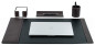 Preview: Schreibunterlage 65x45 mit Klappleiste inkl. Block + Kalender 2026/2027 PREMIUM LEDER SOFT GRAIN dunkelbraun (genarbt)