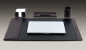 Preview: Schreibunterlage 65x45 mit Klappleiste inkl. Block + Kalender 2026/2027 PREMIUM LEDER SOFT GRAIN dunkelbraun (genarbt)