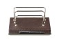 Preview: Briefständer mit Stifteablage PREMIUM LEDER SOFT GRAIN dunkelbraun (genarbt)