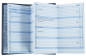 Preview: Leporello Faltkalender deutsch 2027 PREMIUM LEDER SOFT GRAIN blau (genarbt)
