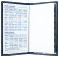 Preview: Leporello Faltkalender deutsch 2027 PREMIUM LEDER SOFT GRAIN blau (genarbt)