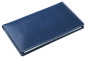 Preview: Leporello Faltkalender deutsch 2027 PREMIUM LEDER SOFT GRAIN blau (genarbt)