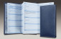 Preview: Leporello Faltkalender deutsch 2027 PREMIUM LEDER SOFT GRAIN blau (genarbt)