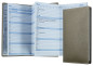 Preview: Leporello Faltkalender deutsch 2027 PREMIUM LEDER SOFT GRAIN taupe (genarbt)