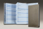 Preview: Leporello Faltkalender deutsch 2027 PREMIUM LEDER SOFT GRAIN taupe (genarbt)