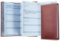 Preview: Leporello Faltkalender deutsch 2027 PREMIUM LEDER SOFT GRAIN rot (genarbt)