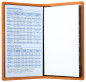 Preview: Leporello Faltkalender deutsch 2027 PREMIUM LEDER SOFT GRAIN orange (genarbt)